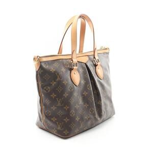 Louis Vuitton Palermo Monogram Handbag Canvas Leather Brown